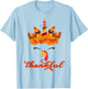 Thankful Unicorn Turkey Face Thanksgiving Outfit Girl Kids T-Shirt - T-Shirt | Light Blue