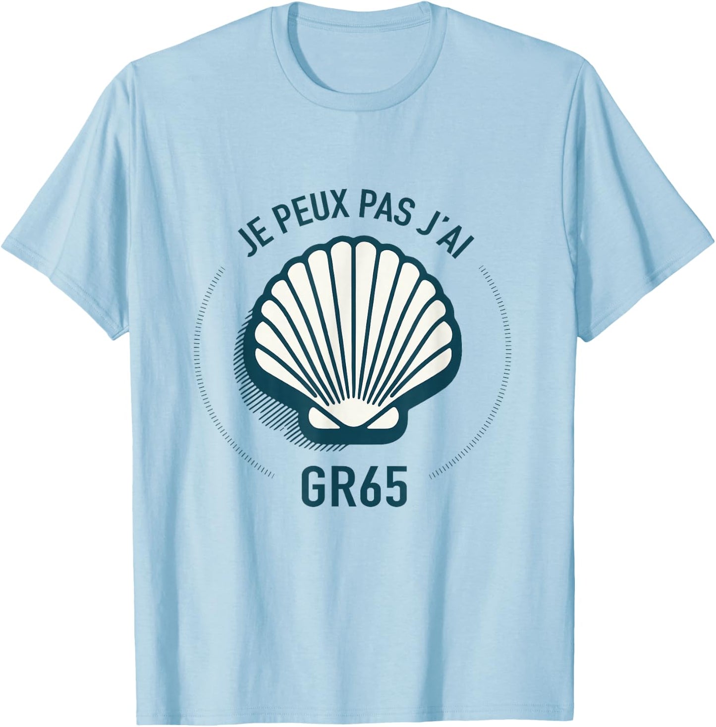 Humour Hiking GR65 Compostela Gift Walker and Pilgrim , Blue, S T-Shirt - T-Shirt | Light Blue
