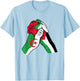 Algeria and Palestine Hands in unity Solidarity Friendship T-Shirt - T-Shirt | Light Blue