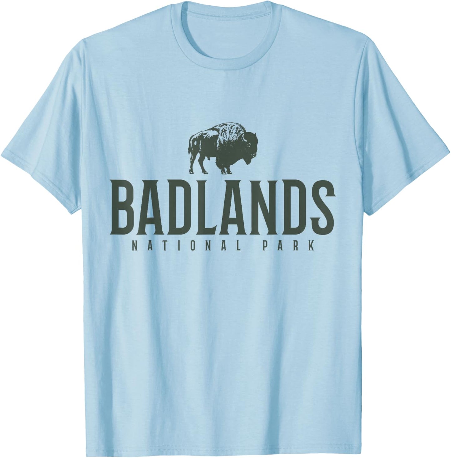 Badlands National Park South Dakota Bison Vintage Souvenir T-Shirt - T-Shirt | Light Blue