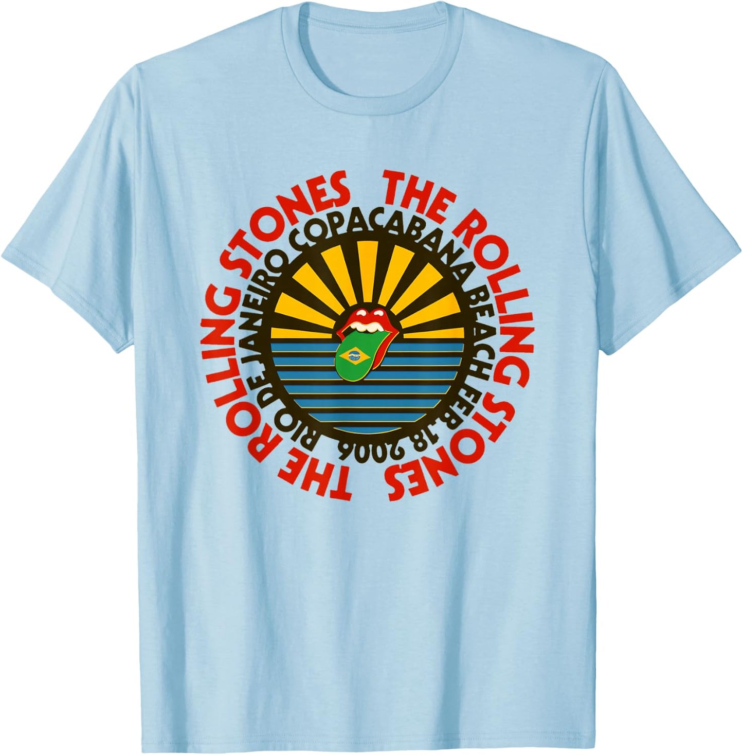 Offizielle Rolling Stones Copacabana Beach T-Shirt - T-Shirt | Light Blue