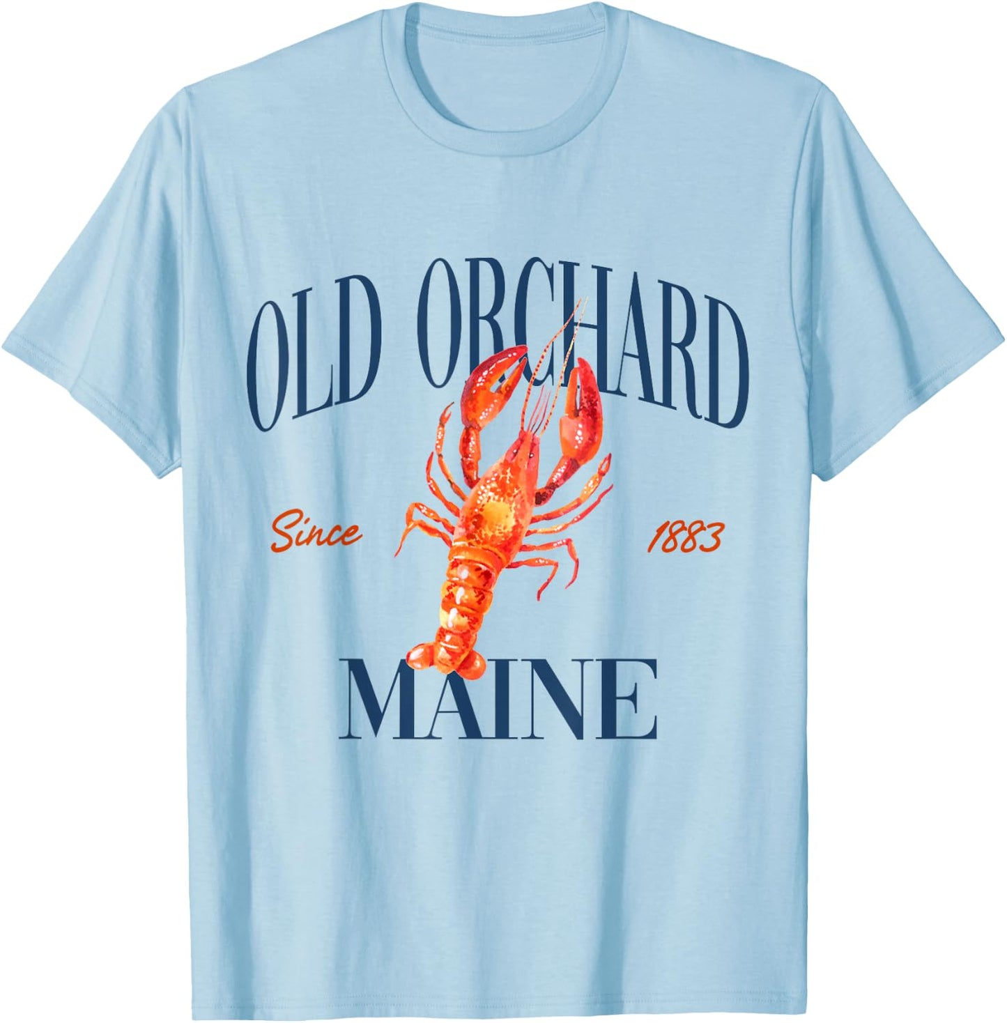 Old Orchard Maine Est. 1883 - Old Money, Retro, Classic T-Shirt - T-Shirt | Light Blue