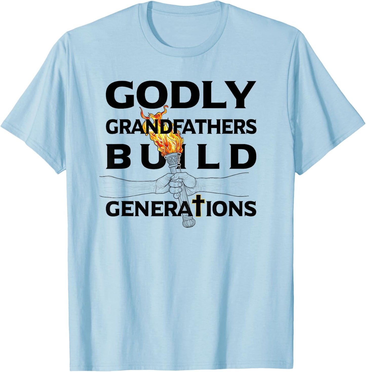 Godly Grandfathers Christian Faith Bible Theme Father's Day T-Shirt - T-Shirt | Light Blue