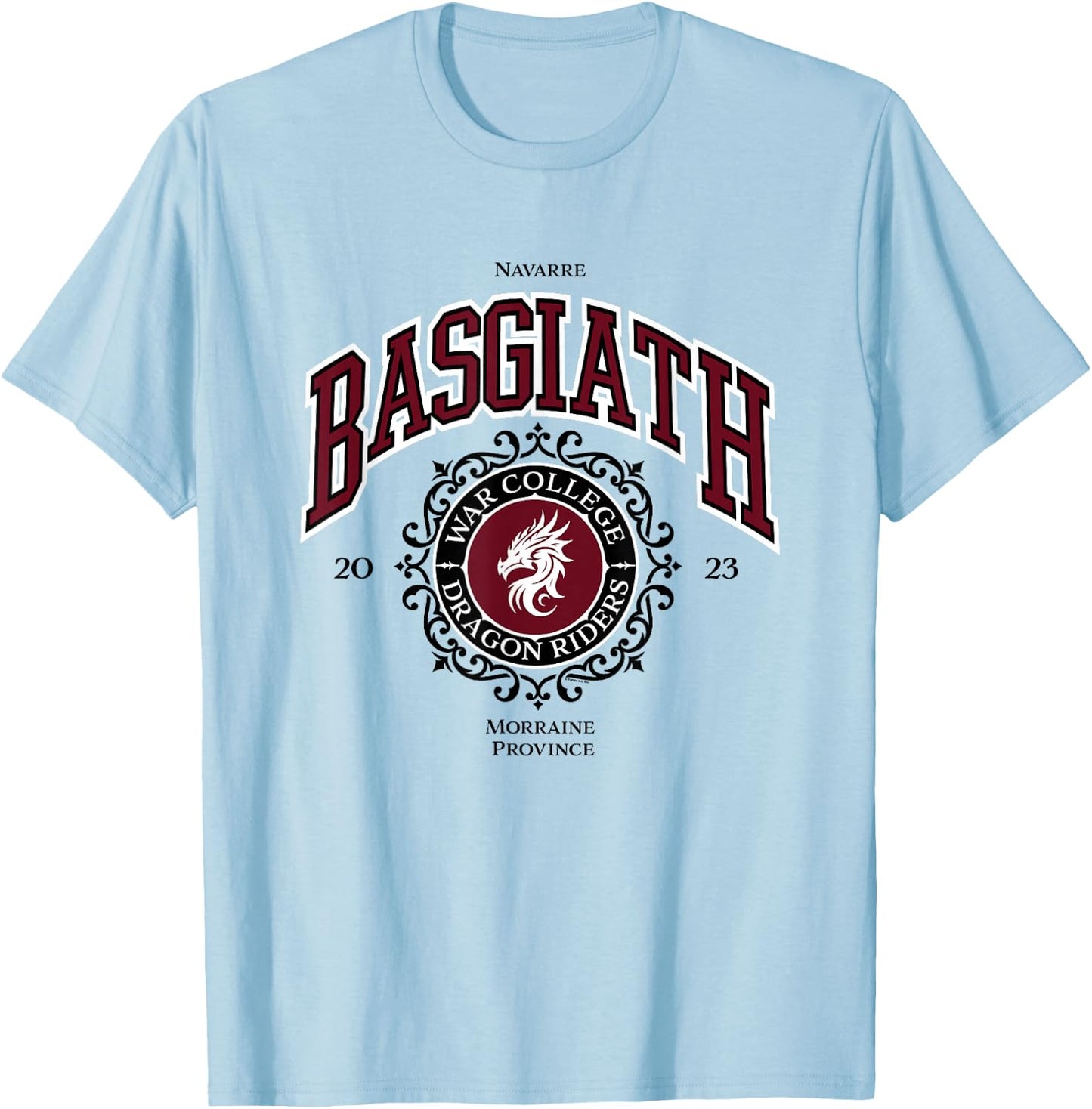 Fourth Wing The Empyrean Basgiath War College Dragon Riders T-Shirt - T-Shirt | Light Blue