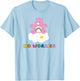 Care Bears Cheer Bear No Worries In the Clouds Rainbow Logo , grey, S T-Shirt - T-Shirt | Light Blue
