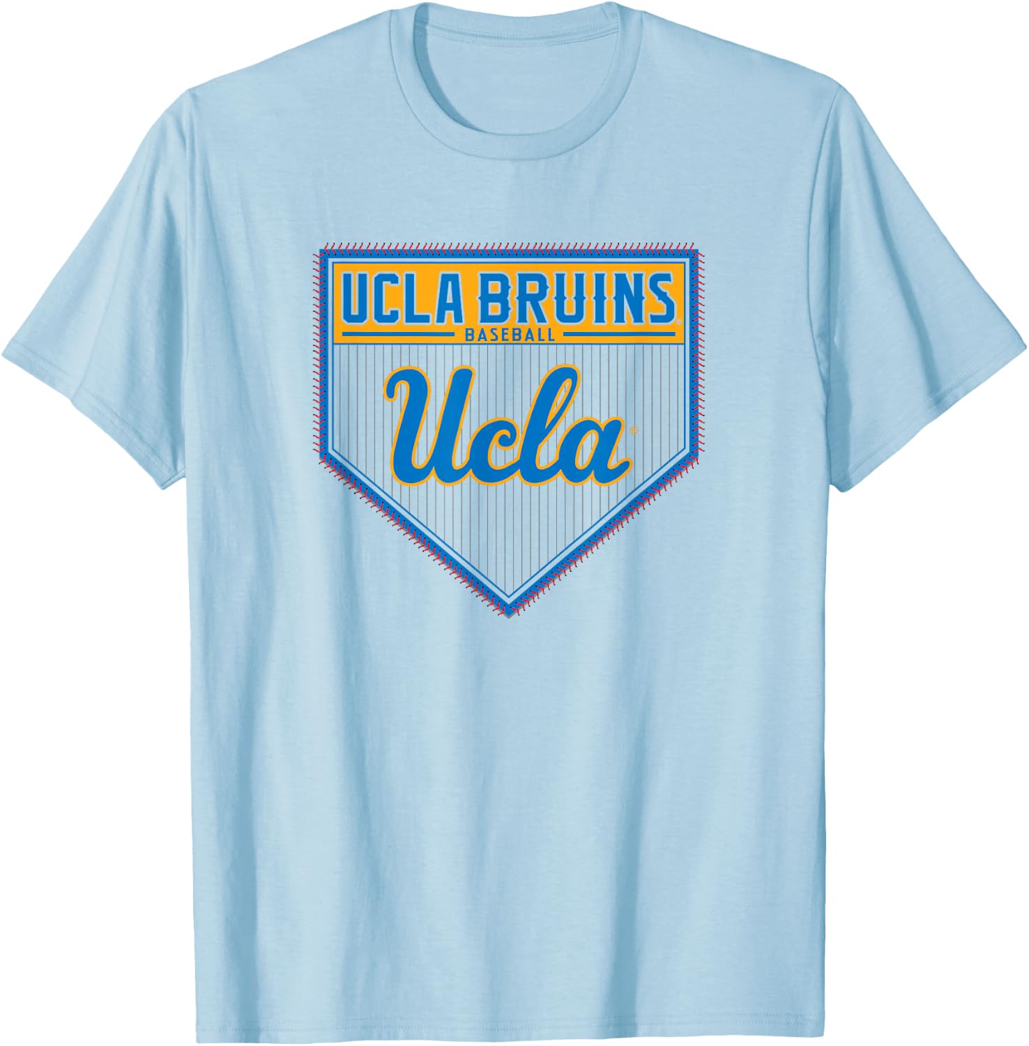 UCLA Bruins Baseball Homeplate White Officially Licensed T-Shirt - T-Shirt | Light Blue