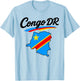 Congo DR Flag Map Script Athletic Men Women Youths T-Shirt - T-Shirt | Light Blue