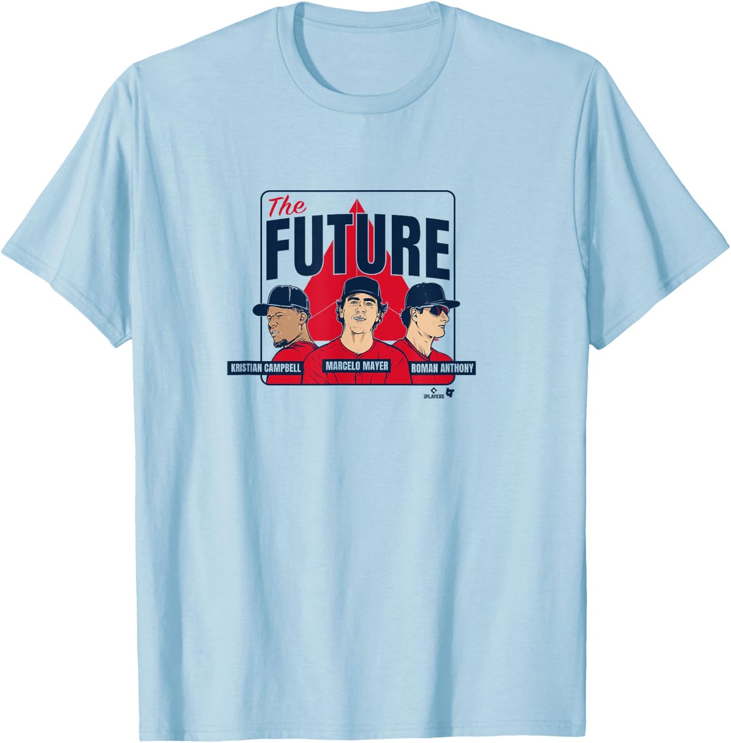 Roman Anthony, Kristian Campbell, & Marcelo Mayer - Boston T-Shirt - T-Shirt | Light Blue