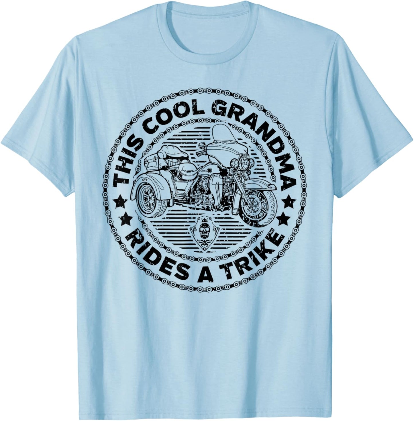 Cool Grandma Motorcycle Biker Trike T-Shirt - T-Shirt | Light Blue
