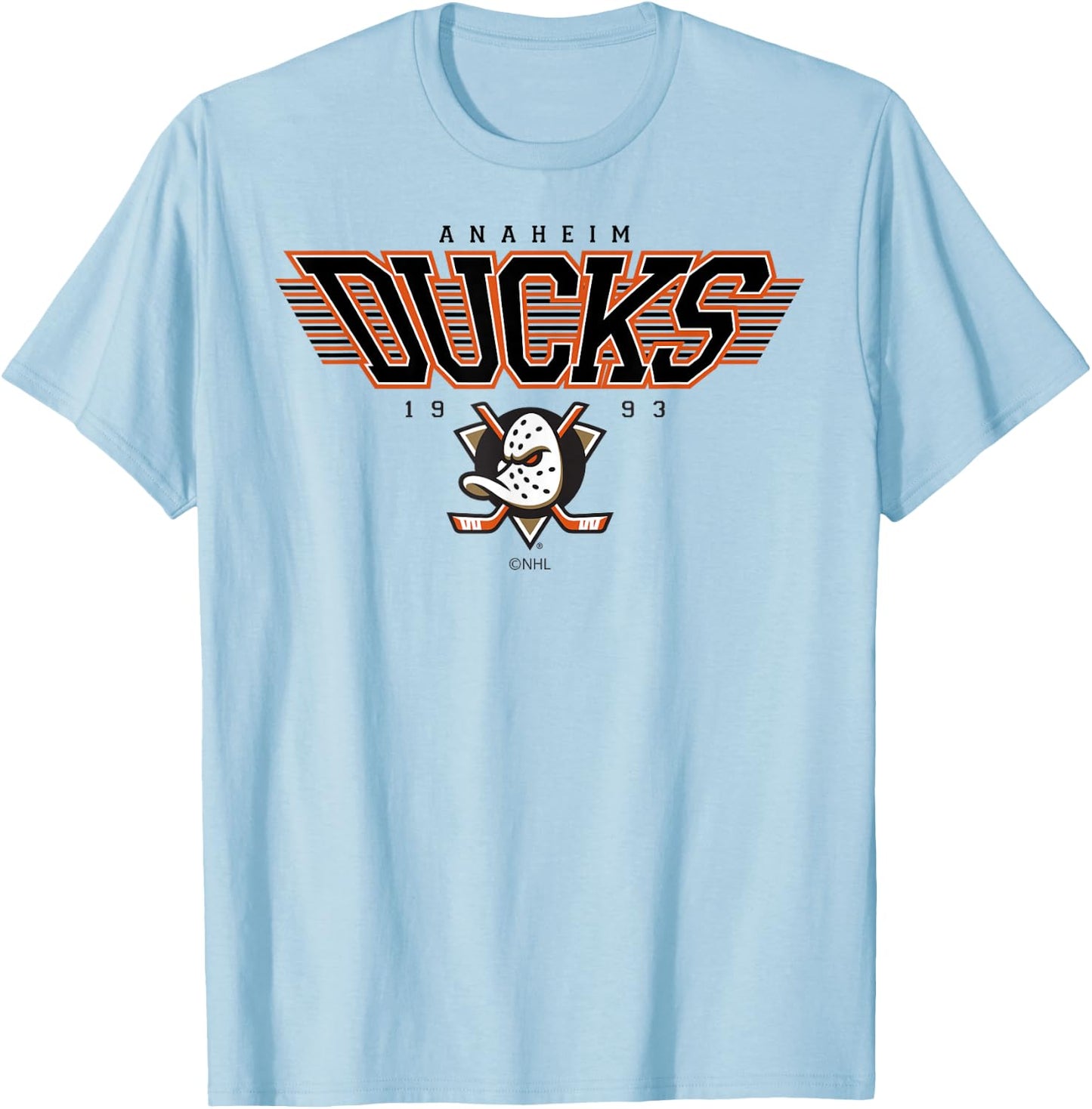 Anaheim Ducks Laser Officially Licensed T-Shirt - T-Shirt | Light Blue