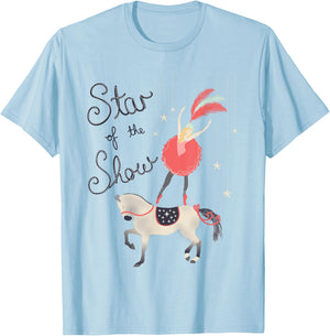 Circus Horse Show Star Act Vintage Tent Performer Artists T-Shirt - T-Shirt | Light Blue