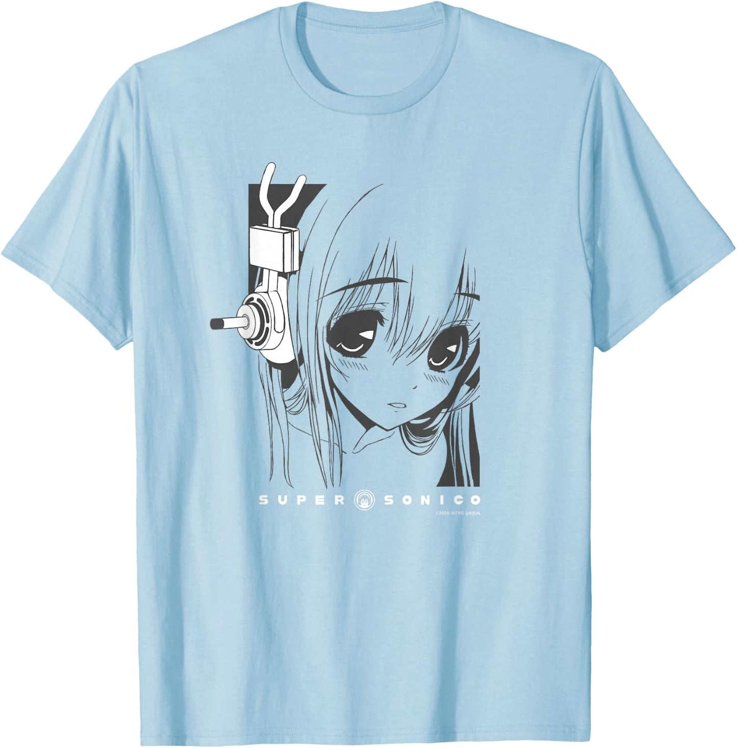 NITRO ORIGIN Erwachsene Anime-Fans Rosa Klein EU S Sommer Klassisch Cartoon Anime Rundhals Halbarm Polyester 100% Doppelt genähter Saum Mischgewebe aus Baumwolle und Polyester T-Shirt - T-Shirt | Light Blue
