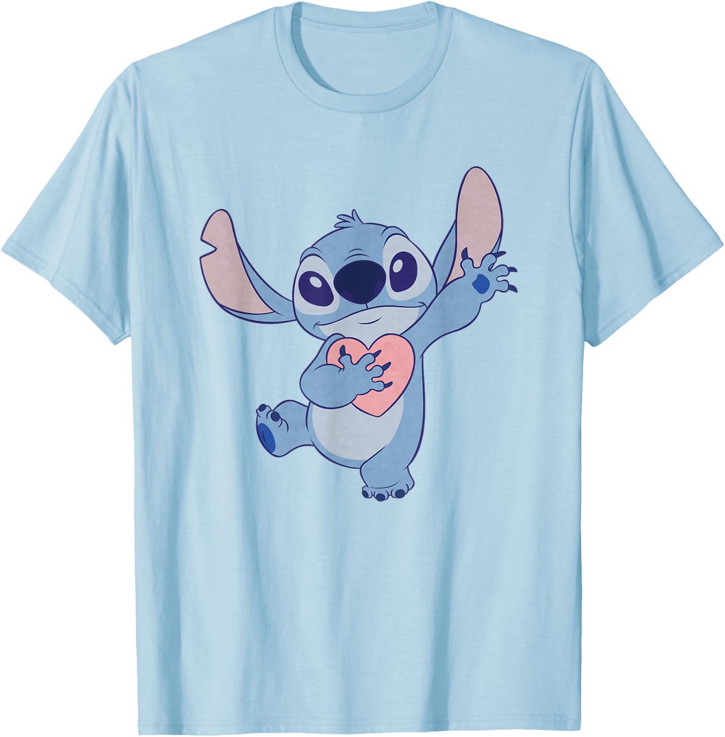 Lilo And Stitch Heart Nightdress , White T-Shirt - T-Shirt | Light Blue