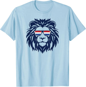 Nederland Lion, Netherlands Flag. Holland Dutch, Orange T-Shirt - T-Shirt | Light Blue