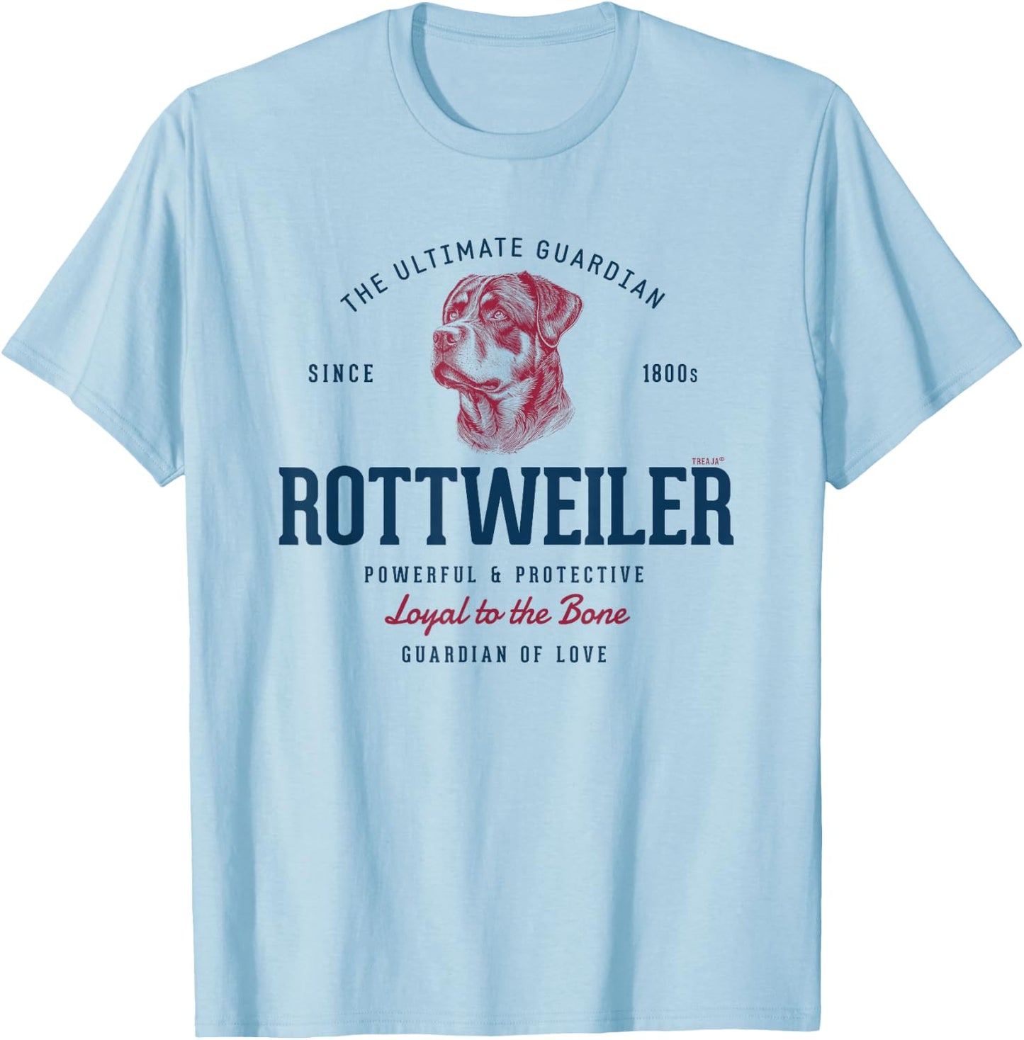 Retro-styled Vintage Rottweiler T-Shirt - T-Shirt | Light Blue