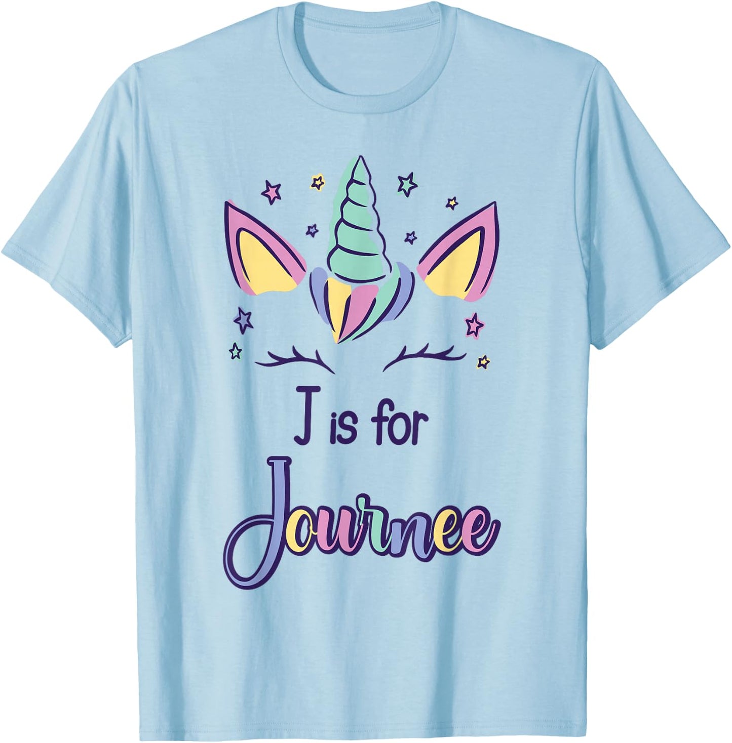 First Name Journee Personalized J Is For Journee T-Shirt - T-Shirt | Light Blue
