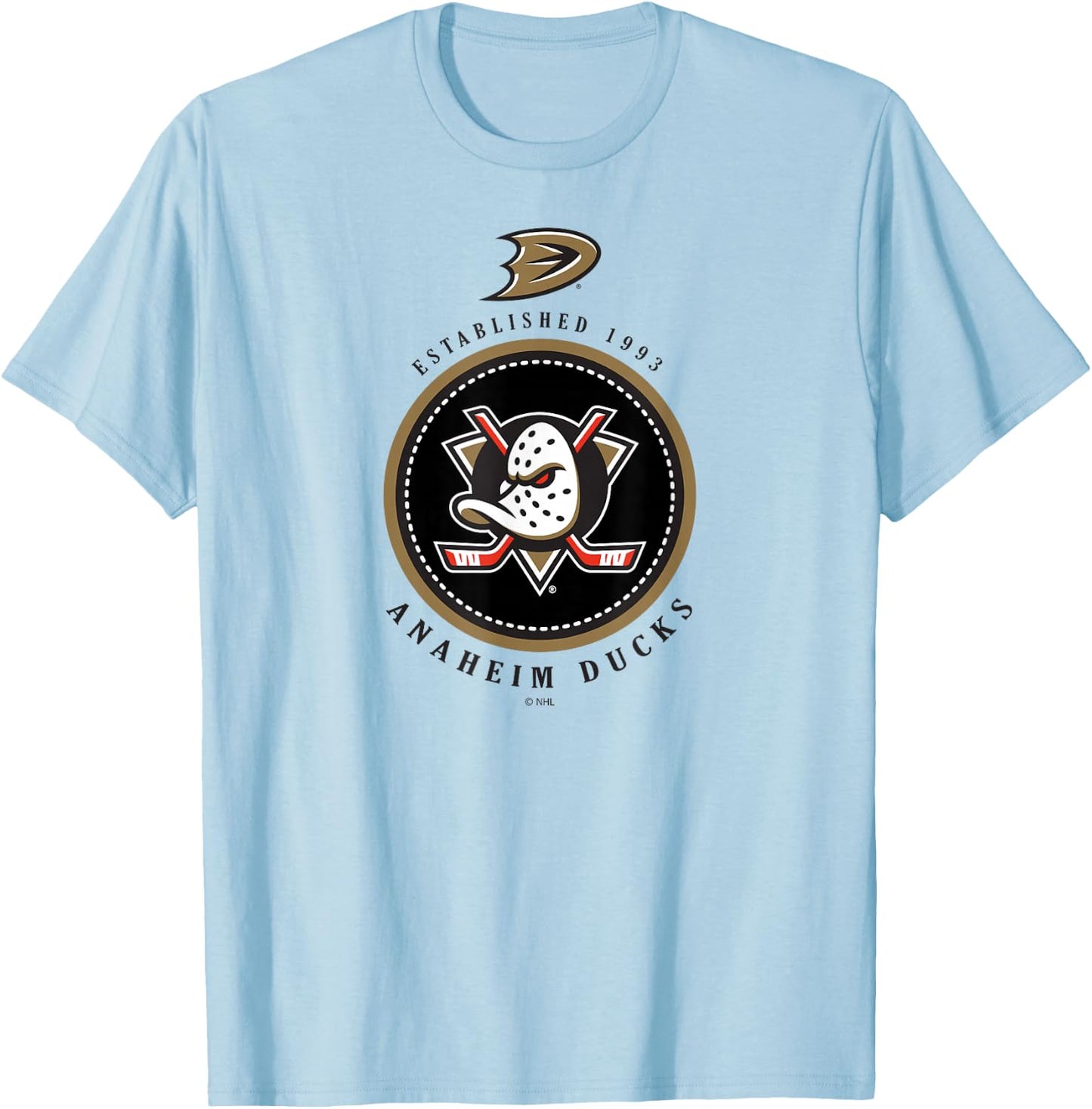 Anaheim Ducks Est 1993 Orange Officially Licensed T-Shirt - T-Shirt | Light Blue