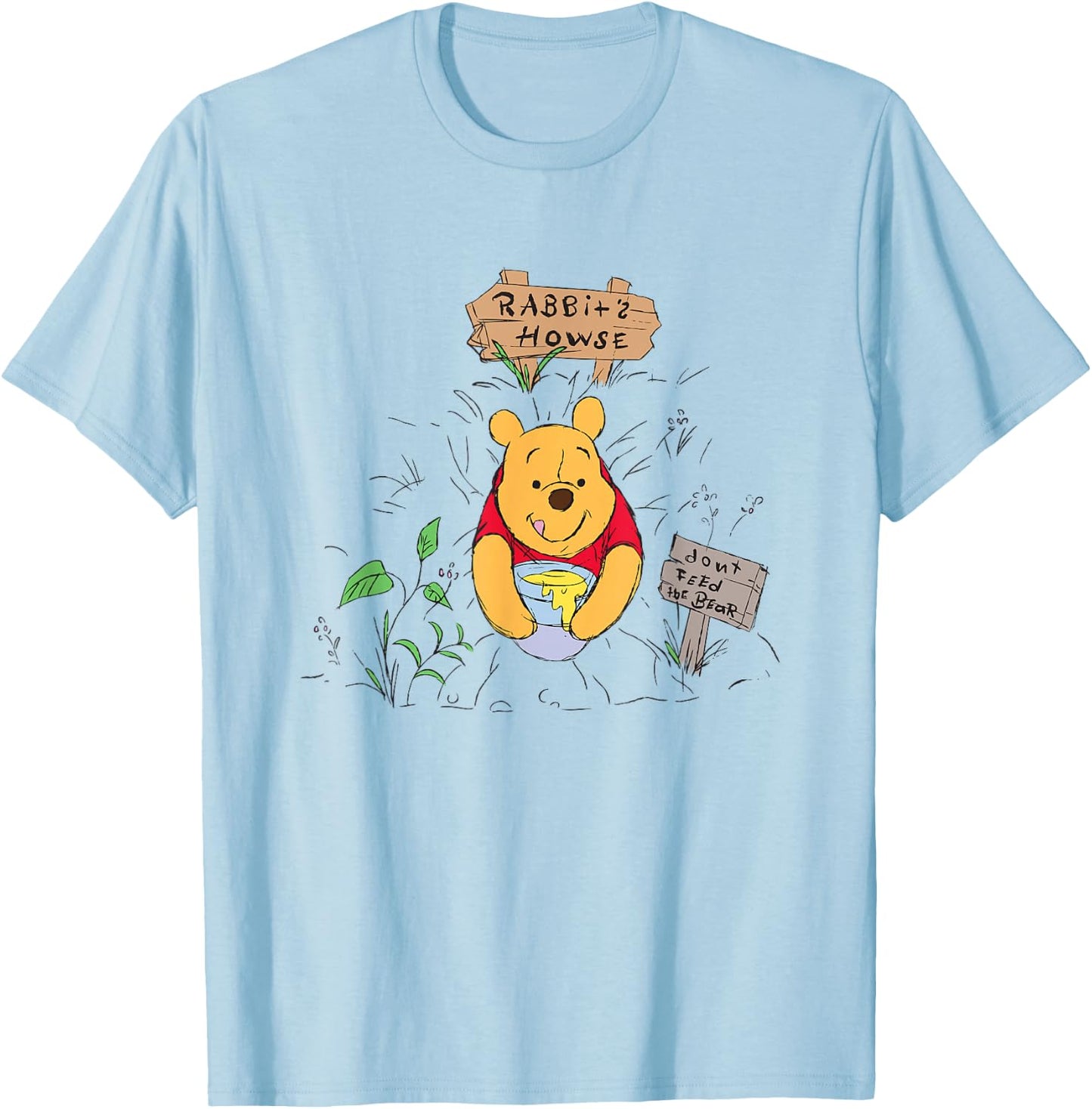 Disney Winnie the Pooh Rabbit Howse Don't Feed The Bear F&B T-Shirt - T-Shirt | Light Blue