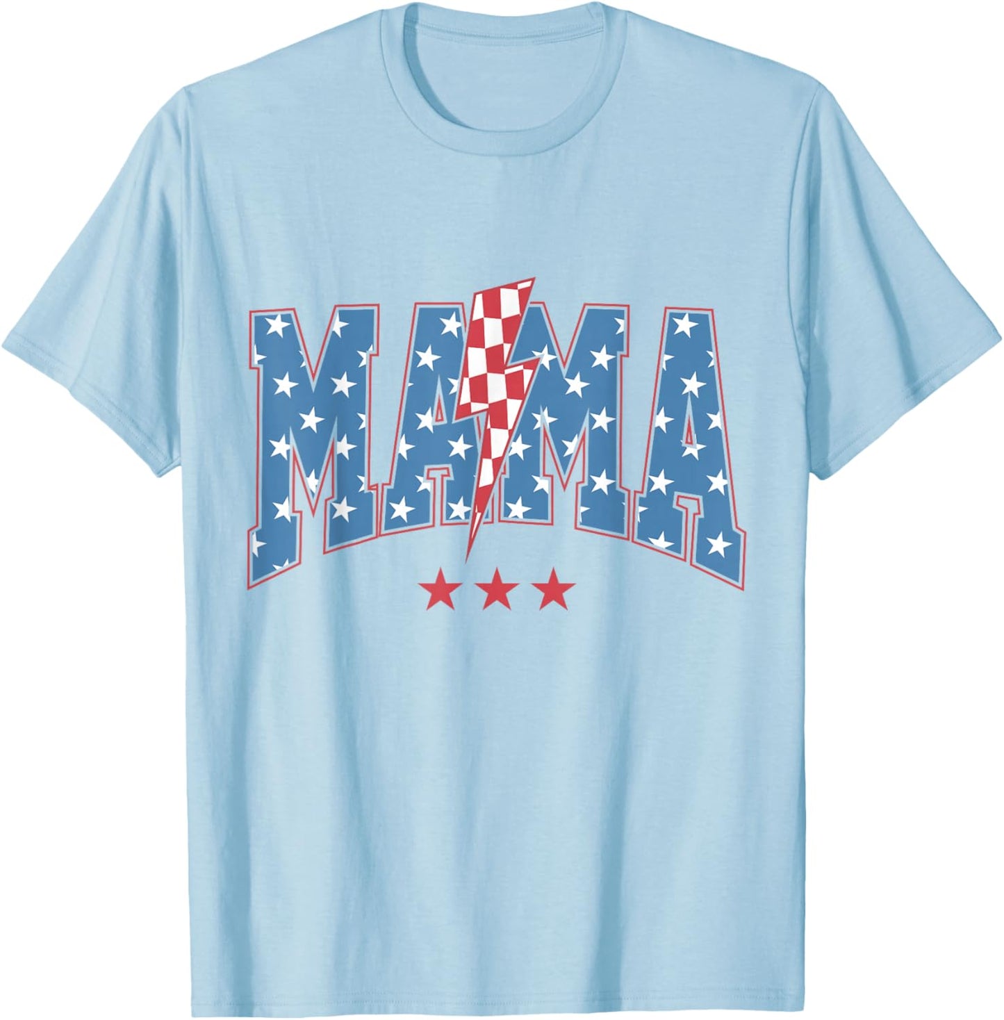 Mama Dada Mini 4th of July American Family Matching T-Shirt - T-Shirt | Light Blue