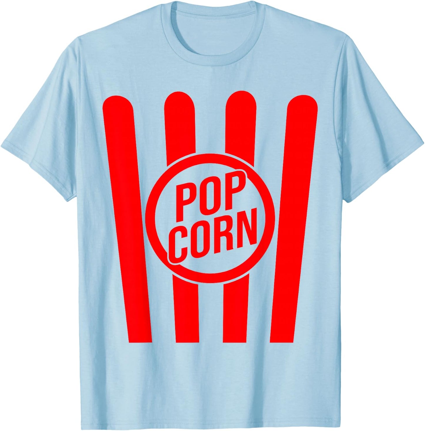 Retro Popcorn Costume for Carnival Fancy Dress , White T-Shirt - T-Shirt | Light Blue