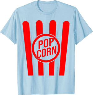 Retro Popcorn Costume for Carnival Fancy Dress , White T-Shirt - T-Shirt | Light Blue