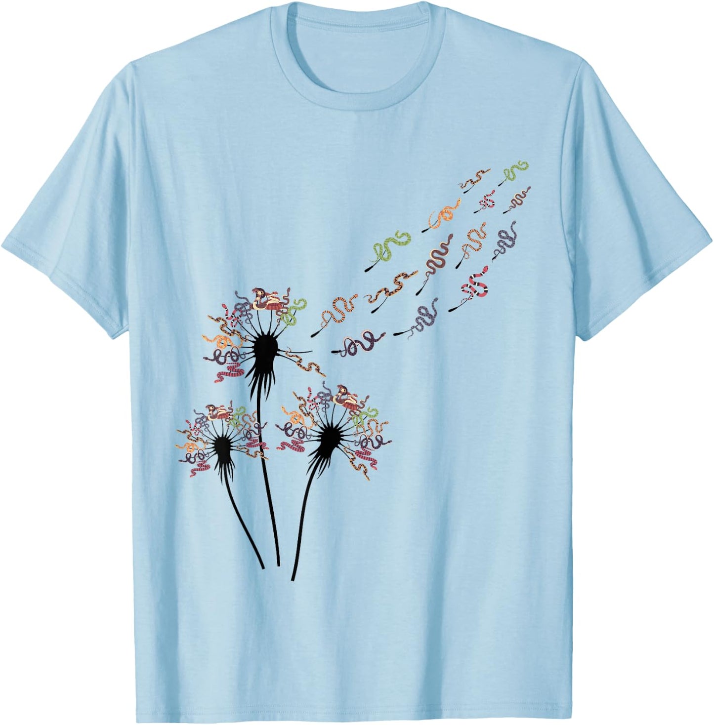 Flower Dandelion Snakes Stuff for Snake Lover | Snake T-Shirt - T-Shirt | Light Blue