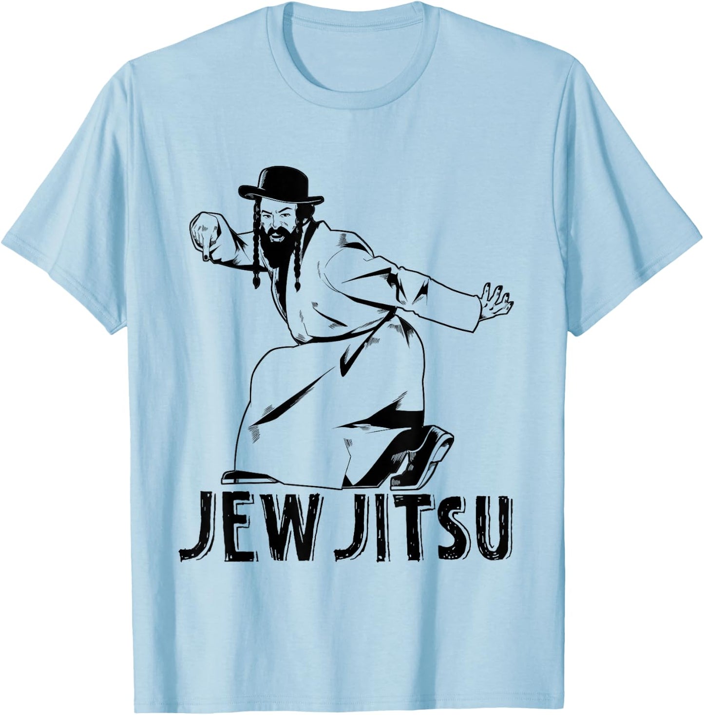 Funny Jude Jew Jitsu Rabbi Hora Dance Jiu Jitsu Krav-Maga T-Shirt - T-Shirt | Light Blue