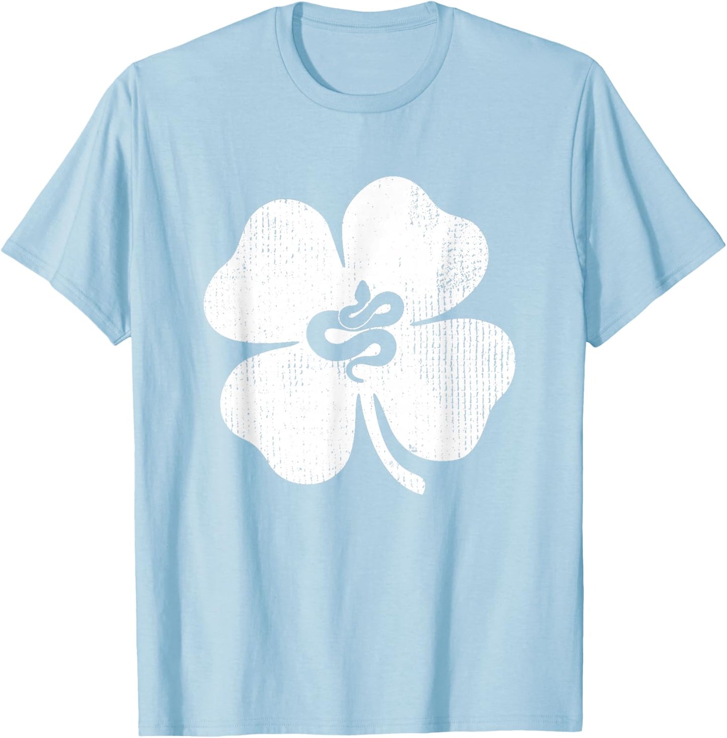 Snake Lucky Shamrock Leaf St Patrick's Day Funny Gift T-Shirt - T-Shirt | Light Blue