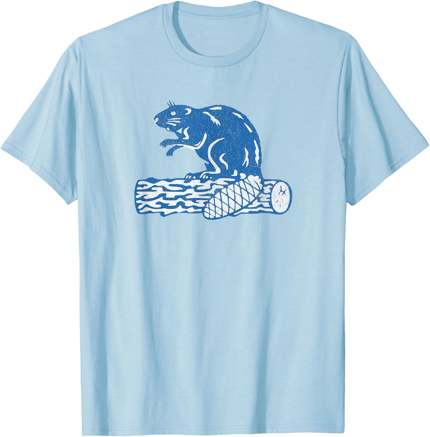 Vintage Beaver Logo Defunct Hockey Team Hull Beavers T-Shirt - T-Shirt | Light Blue