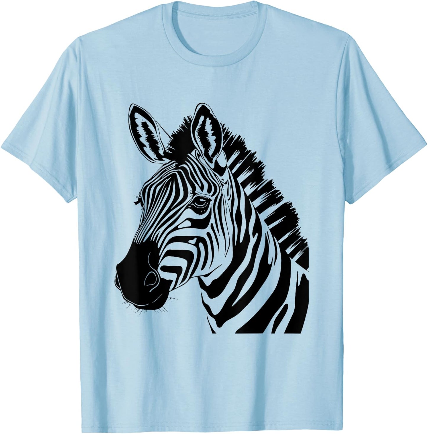 Zebra Head Graphic T-Shirt - T-Shirt | Light Blue