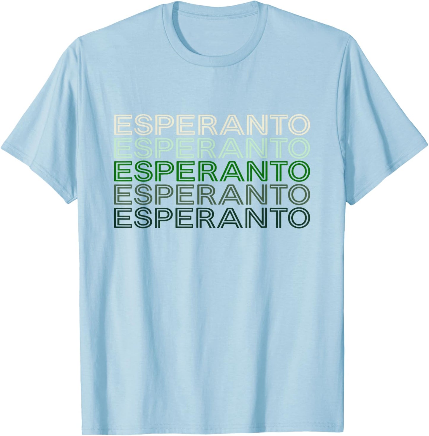 Esperanto Language 70s Retro-Style Aesthetic T-Shirt - T-Shirt | Light Blue