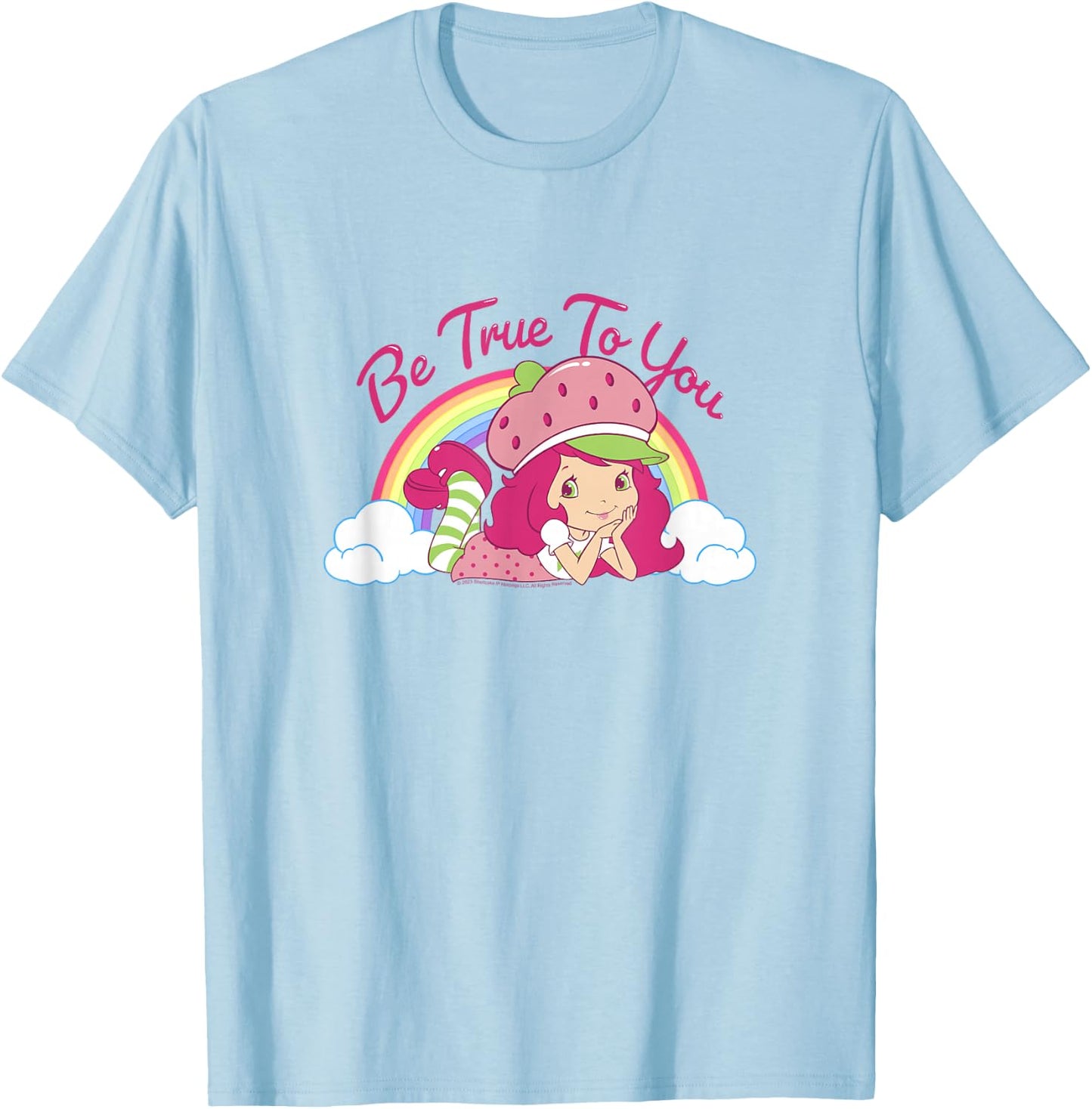Strawberry Shortcake Be True To You Vintage Rainbow Cutie T-Shirt - T-Shirt | Light Blue