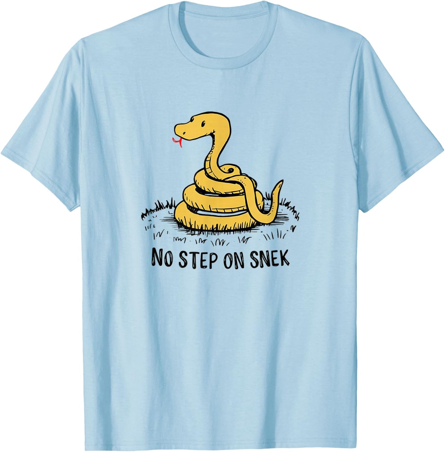 No Step on Snek Funny Parody Meme T-Shirt - T-Shirt | Light Blue