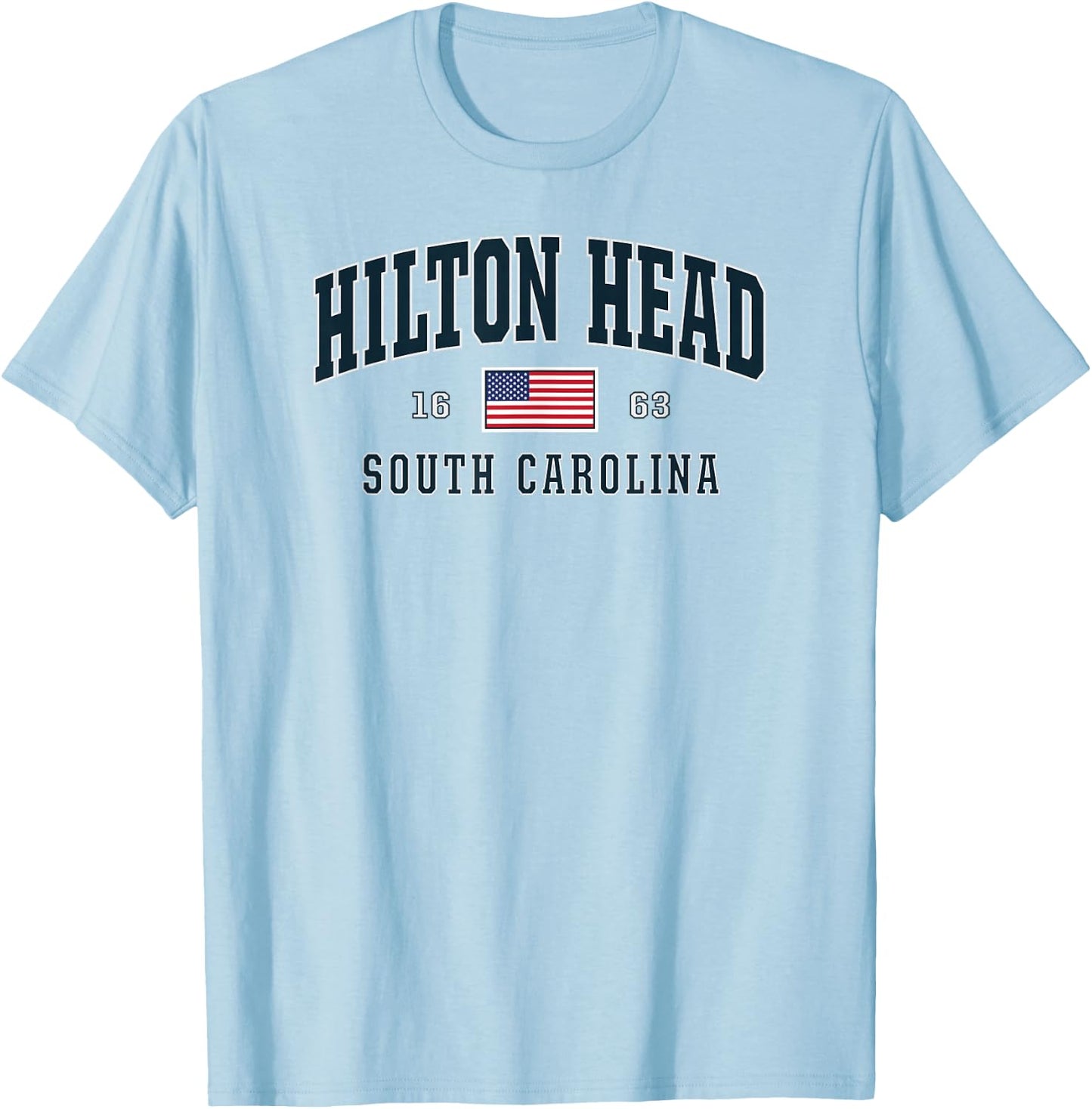 Hilton Head SC South Carolina USA Flag Patriotic T-Shirt - T-Shirt | Light Blue