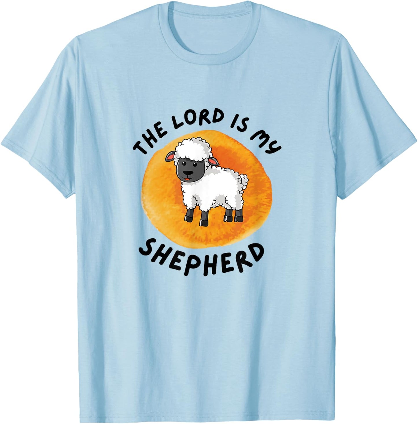 Psalm 23 For Kids Cute Sheep The Lord Is My Shepherd Bible T-Shirt - T-Shirt | Light Blue