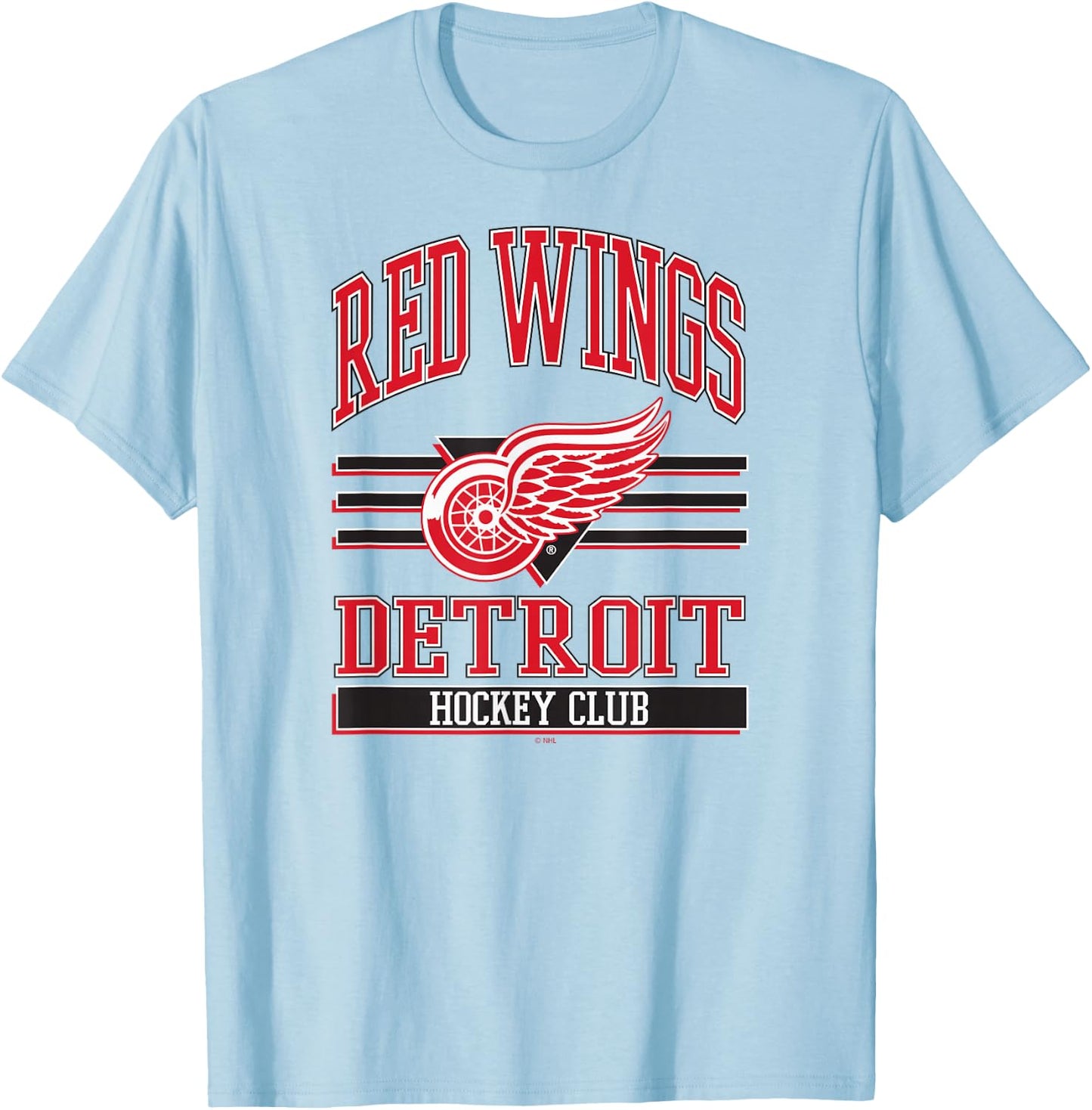 Detroit Red Wings Hockey Club Gray Officially Licensed T-Shirt - T-Shirt | Light Blue