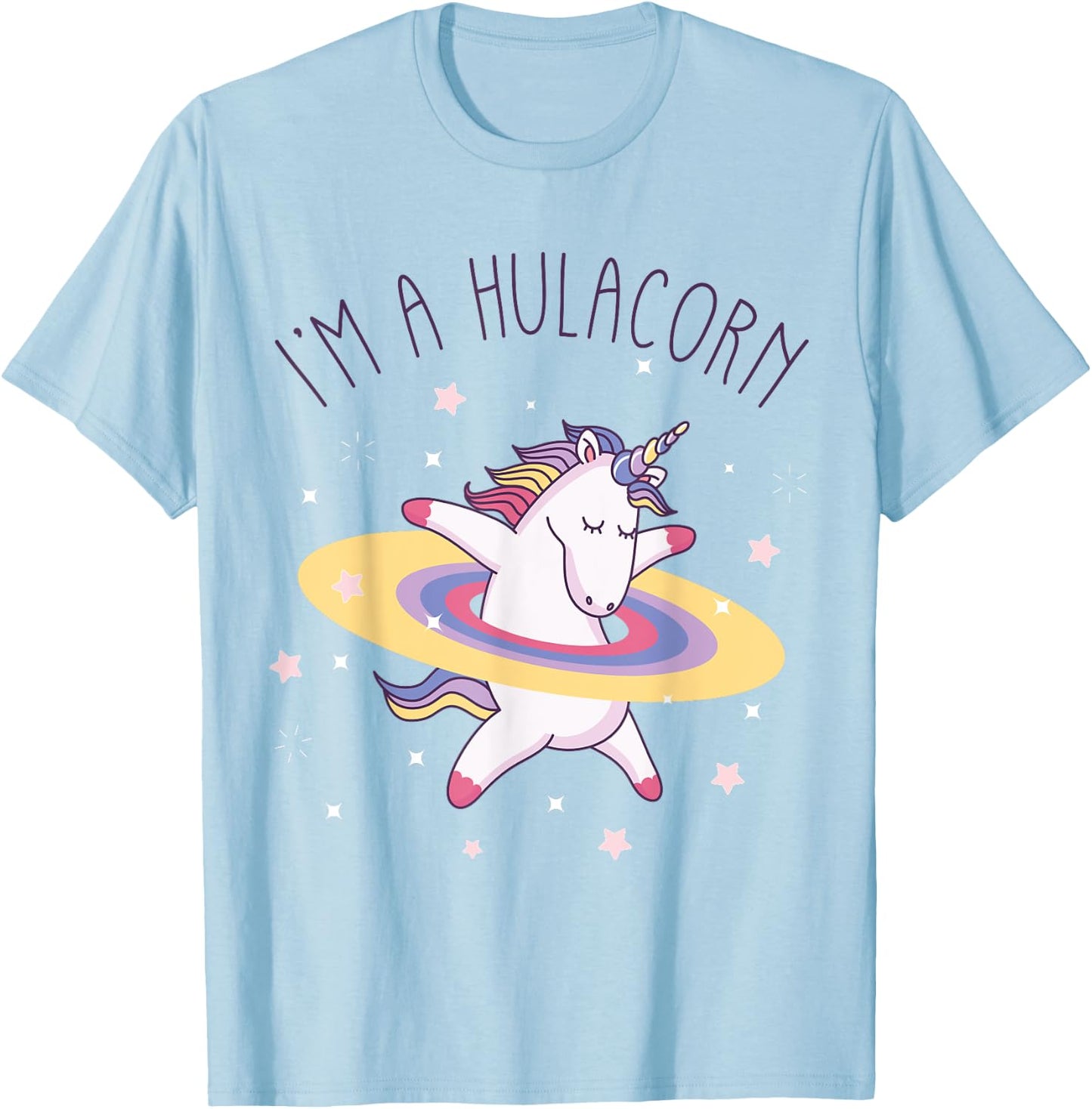 Unicorn Rainbow Hula Hoop I'm a Hulacorn T-Shirt - T-Shirt | Light Blue