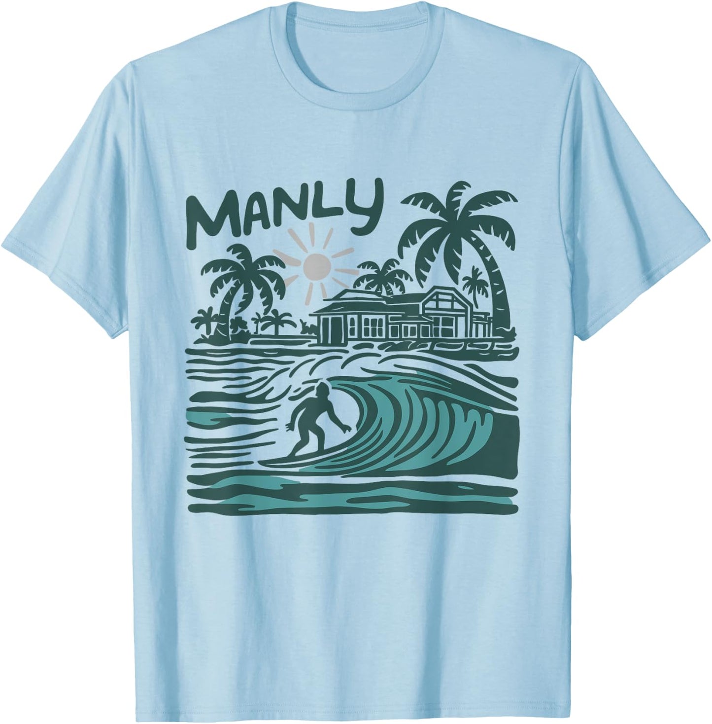 Australia Manly Beach T-Shirt - T-Shirt | Light Blue