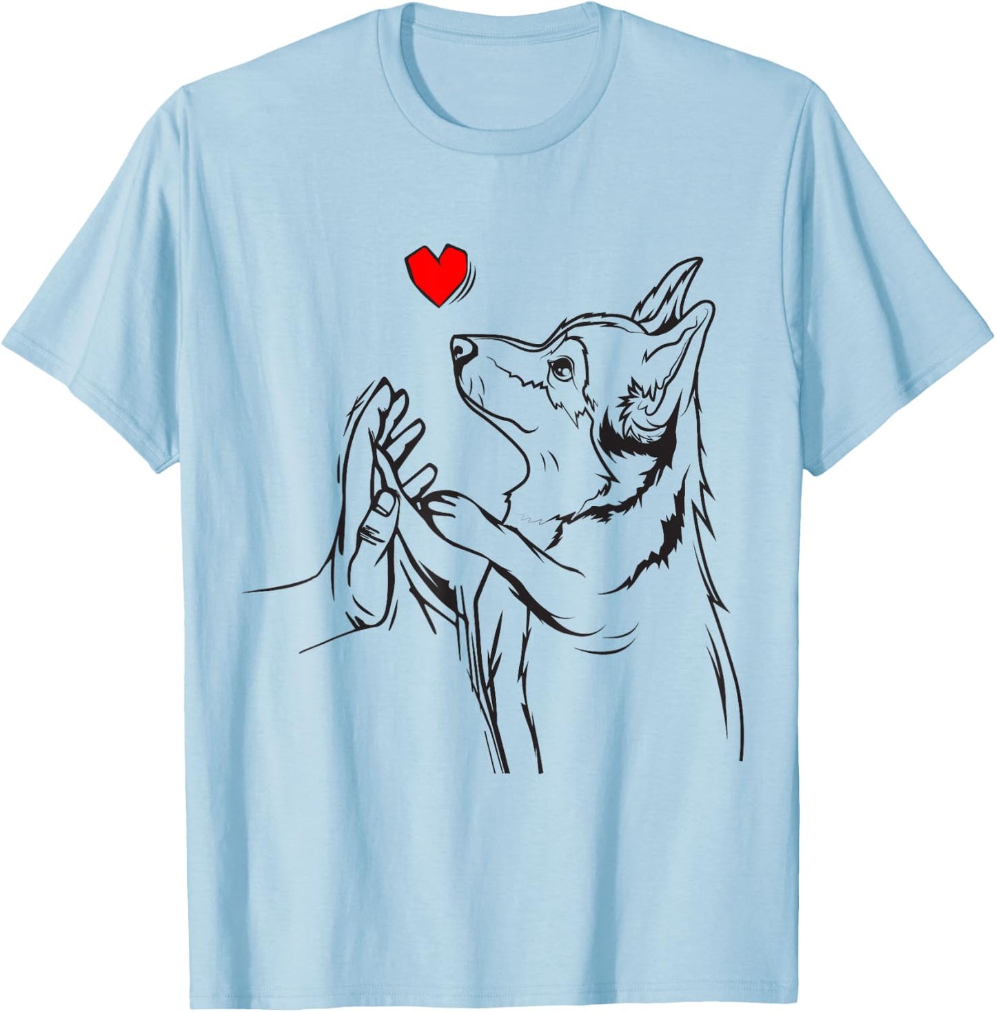 Corgi Love Cute Corgi Dog Girl T-Shirt - T-Shirt | Light Blue