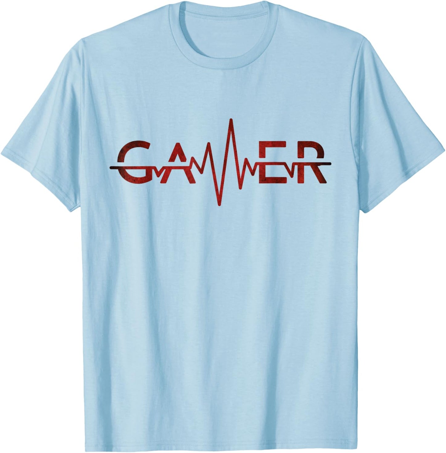 Video Games Players Gamer Heartbeat T-Shirt - T-Shirt | Light Blue