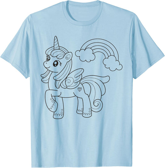 Unicorn mandala to color for children T-Shirt - T-Shirt | Light Blue