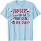 Retro Burgers On The Grill Bun in The Oven Pregnant T-Shirt - T-Shirt | Light Blue