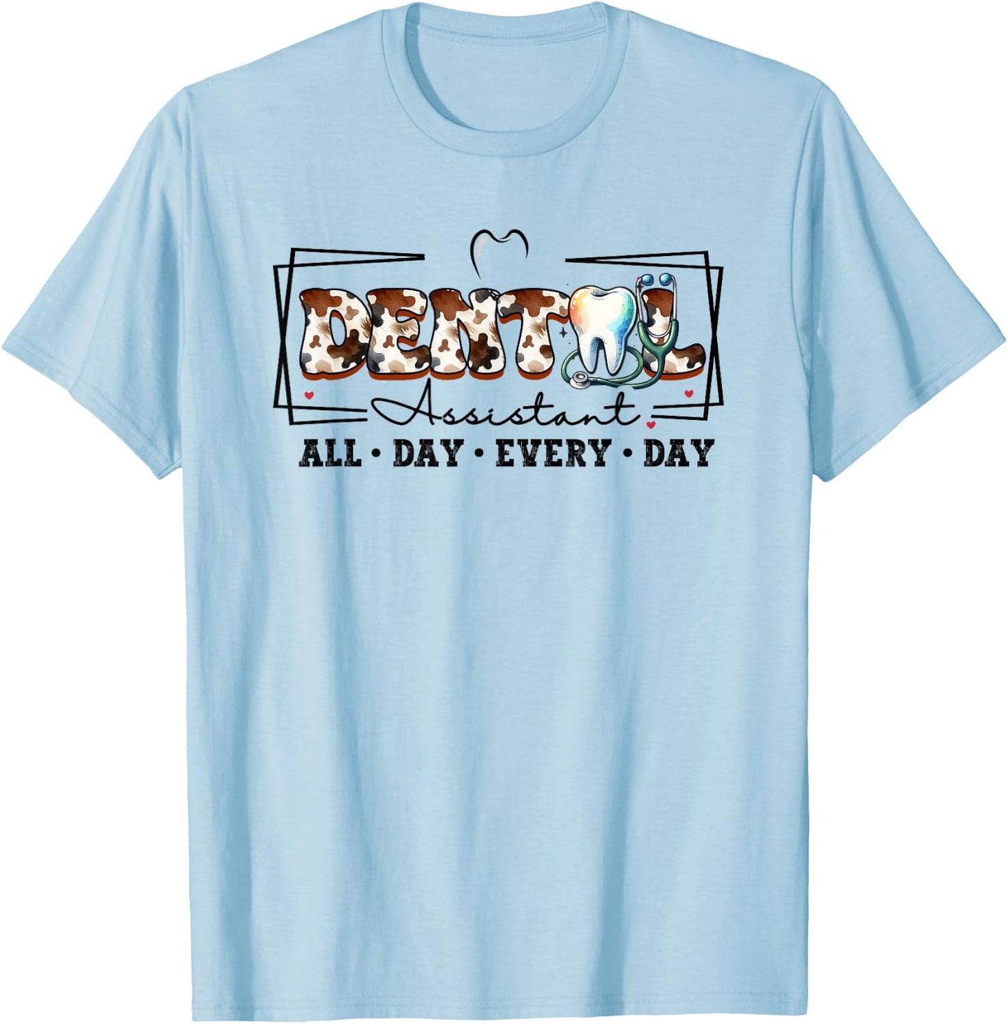 Dental Assistant Leopard Men Women Dental hygienist Dentists T-Shirt - T-Shirt | Light Blue
