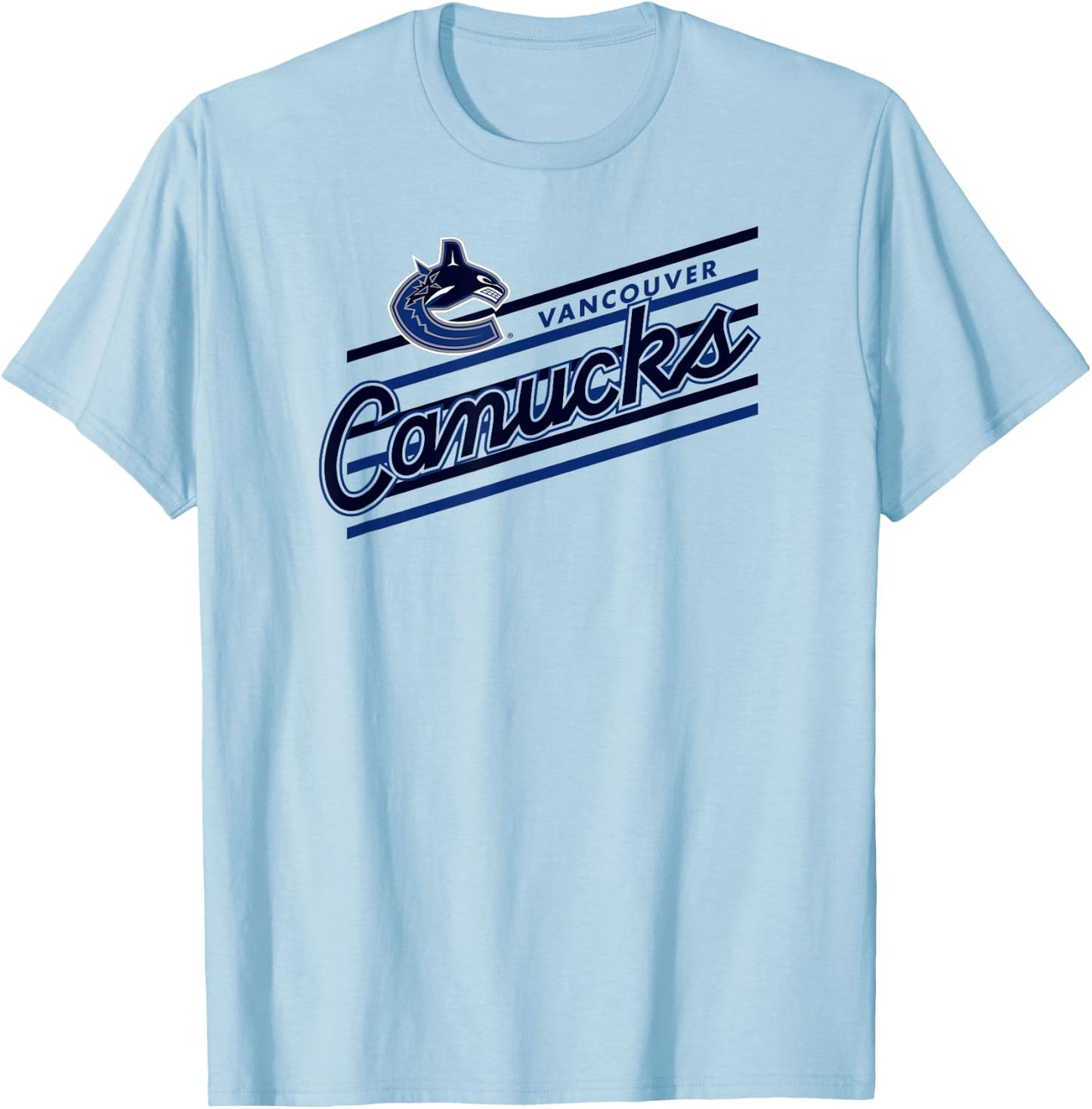 Vancouver Canucks Retro Performer Gray Officially Licensed T-Shirt - T-Shirt | Light Blue