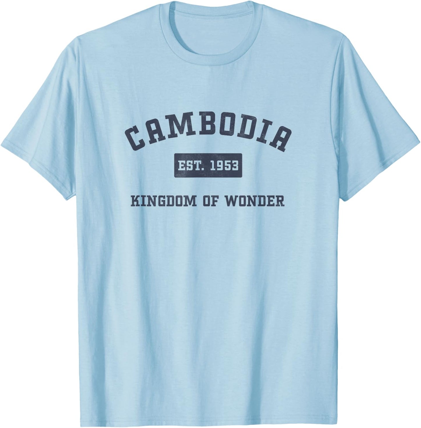 Varsity Script Khmer Kingdom of Wonder Cambodia T-Shirt - T-Shirt | Light Blue