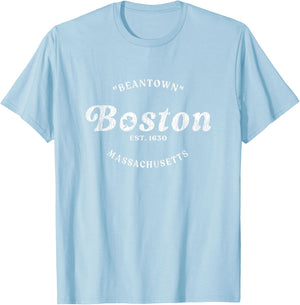 Vintage Boston Irish Beantown, Green Shamrock T-Shirt - T-Shirt | Light Blue