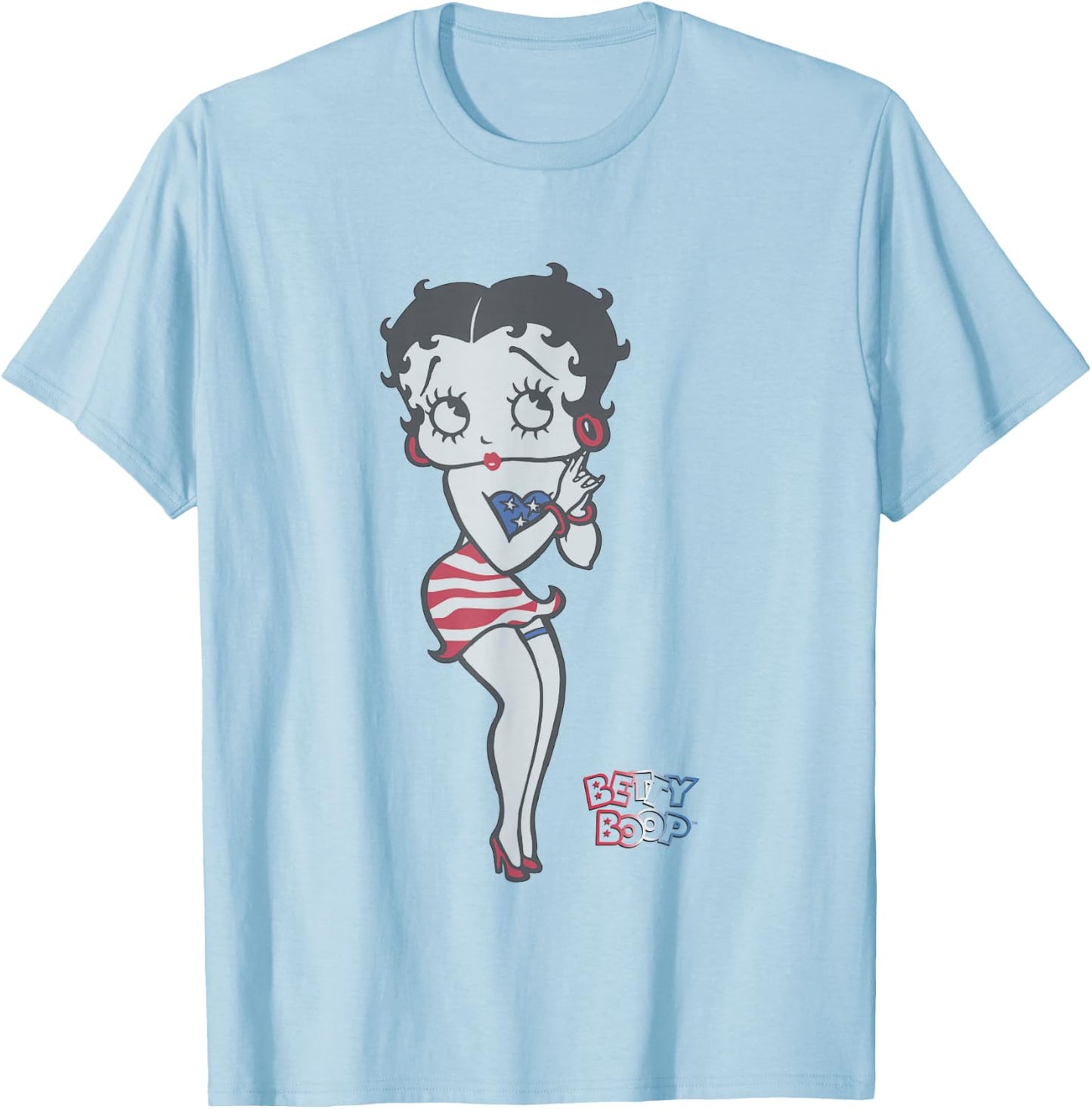 Betty Boop 4th Of July Red White & Betty T-Shirt - T-Shirt | Light Blue