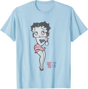 Betty Boop 4th Of July Red White & Betty T-Shirt - T-Shirt | Light Blue