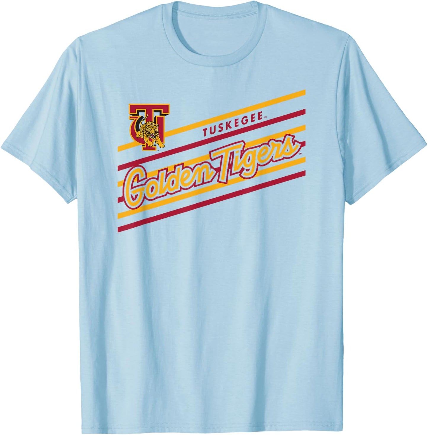 Tuskegee Golden Tigers Retro Performer Gray T-Shirt - T-Shirt | Light Blue