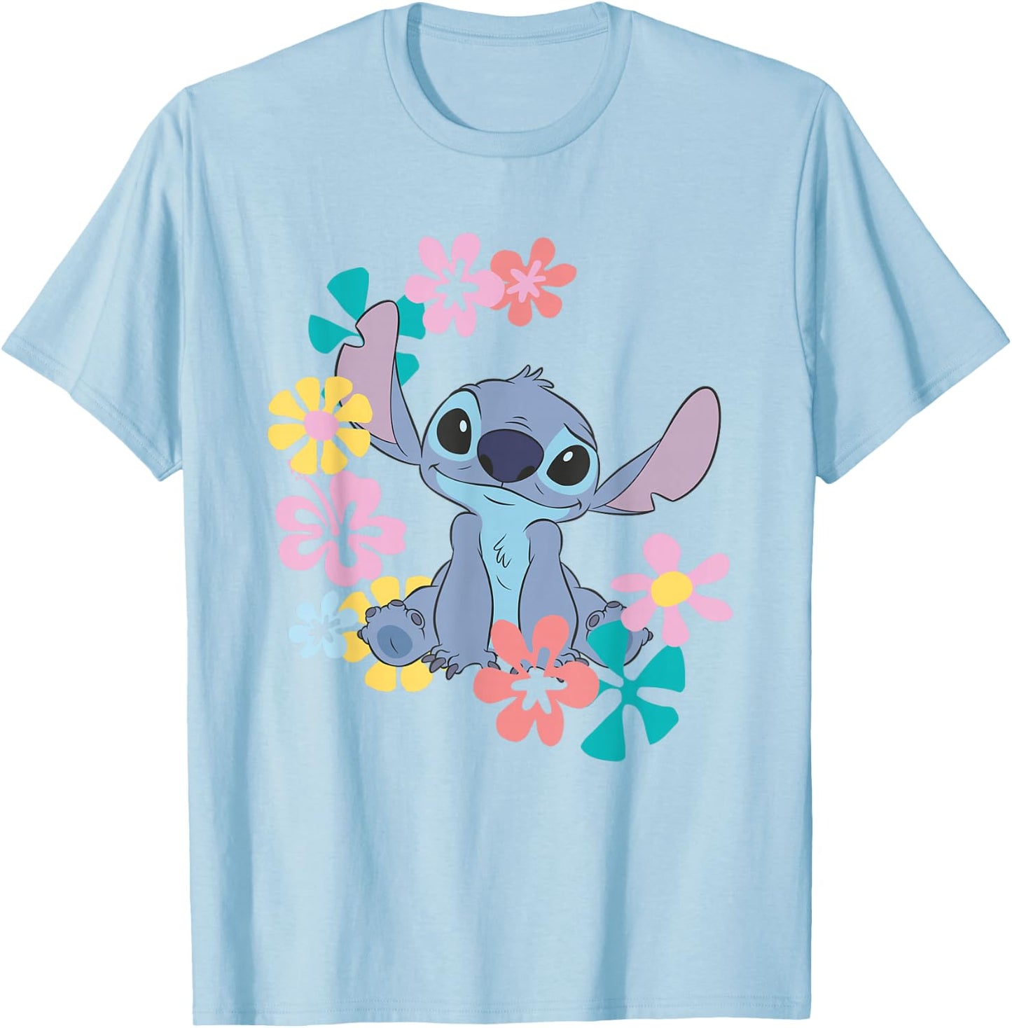 Lilo And Stitch Circle T-Shirt - T-Shirt | Light Blue
